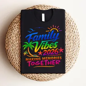 Family Vibes 2026 Shirt, Summer Family Vacation Tee, Beach Trip Memory Top, Matching Family Getaway Apparel, Vacation Gathering Outfit