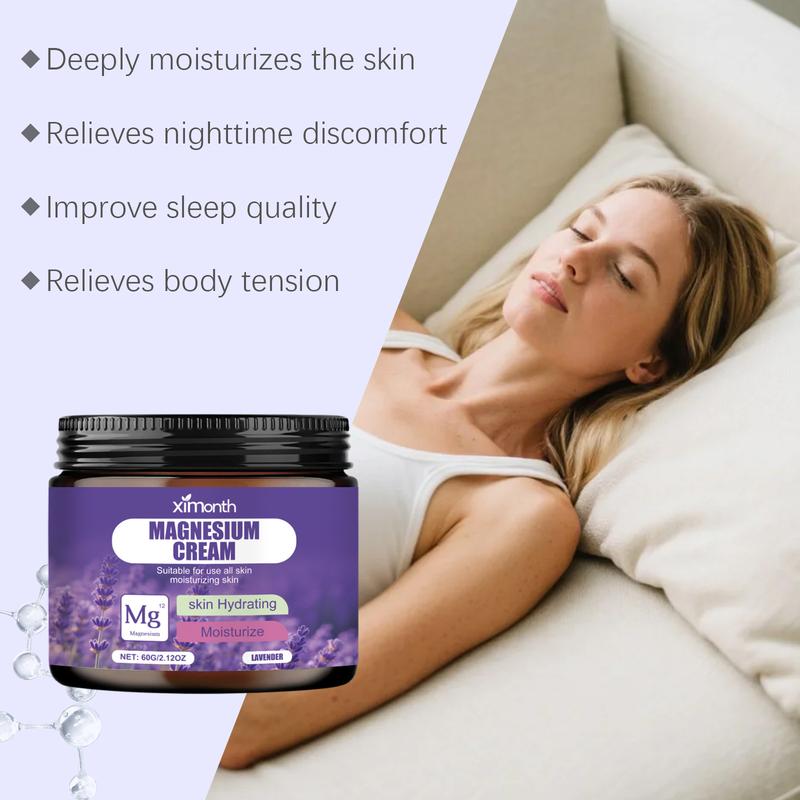 Sleep Magnesium Cream, Relaxing Muscle Care Before Bedtime, Moisturizing & Nourishing Nighttime Body Balm, Comfortable Daily Use