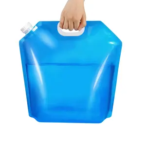 Outdoor Camping Foldable Water Bladder: Blue 5L, Container Bag, Emergency Water Bottle, Leak-proof, Suitable for Backpacking, Camping, Hiking, Picnics