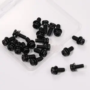 20 count Vesa Screws, VESA Compatible M4x10mm TV/ Wall Mount Screws for 75x75mm and 100x100mm Brackets. Phillips  M4 x 10mm Black with Washers