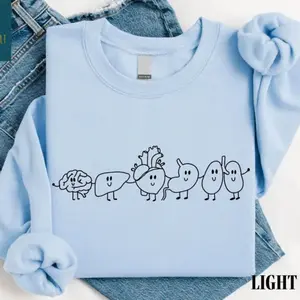 Organ Friends Sweatshirt, Cute Healthcare Gift, Med Students Shirt, Minimalist Healthcare T-Shirt, Neurology Sweaetr, Anatomy Tee