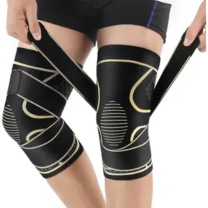 Knee Braces with Strap for Knee Pain Women and Men(2 Pack), Knee Compression Sleeve for Arthritis, ACL, Meniscus Tear, Joint Pain Relief, Knee Support for Working, Running, Weightlifting(L)