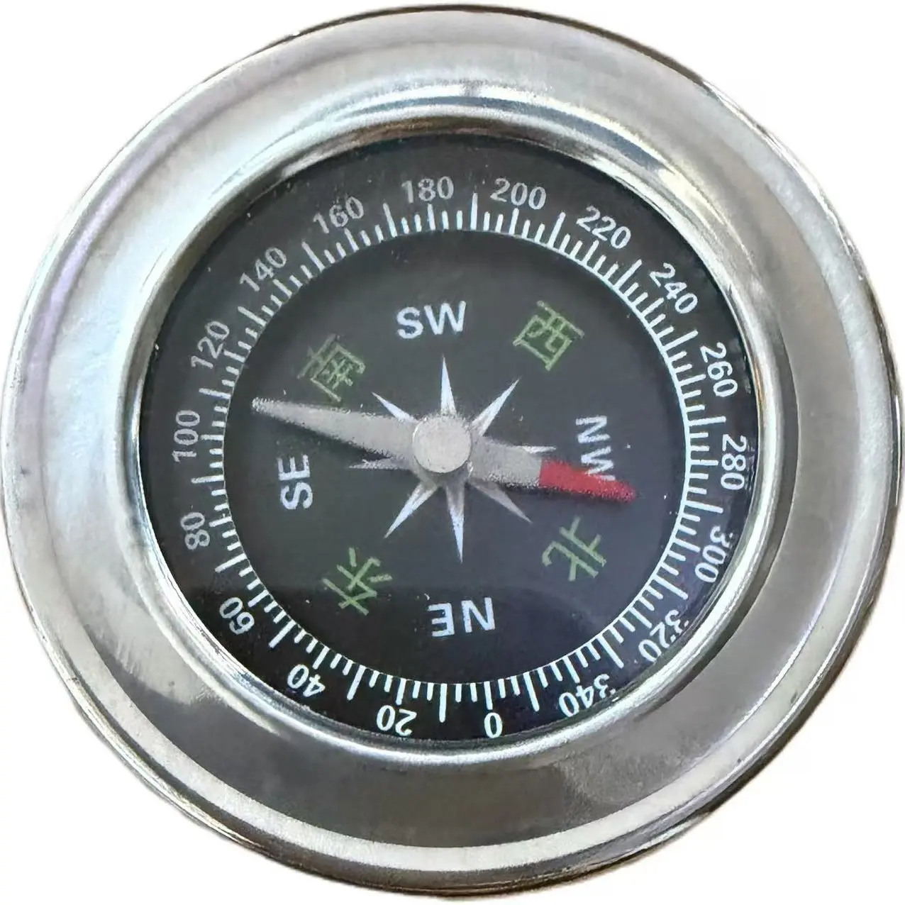 DIY Compass Educational Science Model for Students, Stainless Steel Portable Hiking Navigation Tool, English and Chinese Version, Outdoor Compass