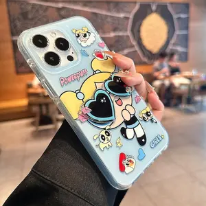 Powerpuff Girls Bubbles Phone Case – Cute Cartoon Aesthetic Cover Compatible with iPhone 17, 16, 15, 14, 13, 12, 11, X & Samsung Galaxy