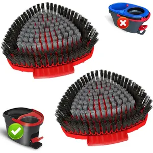 2 Pack Scrubber Mop Replace  Compatible with O Cedar 1 Tank,Spin Replacements Heads,Scrub Brush Attachment for Bathroom,and Various of Hard Floors