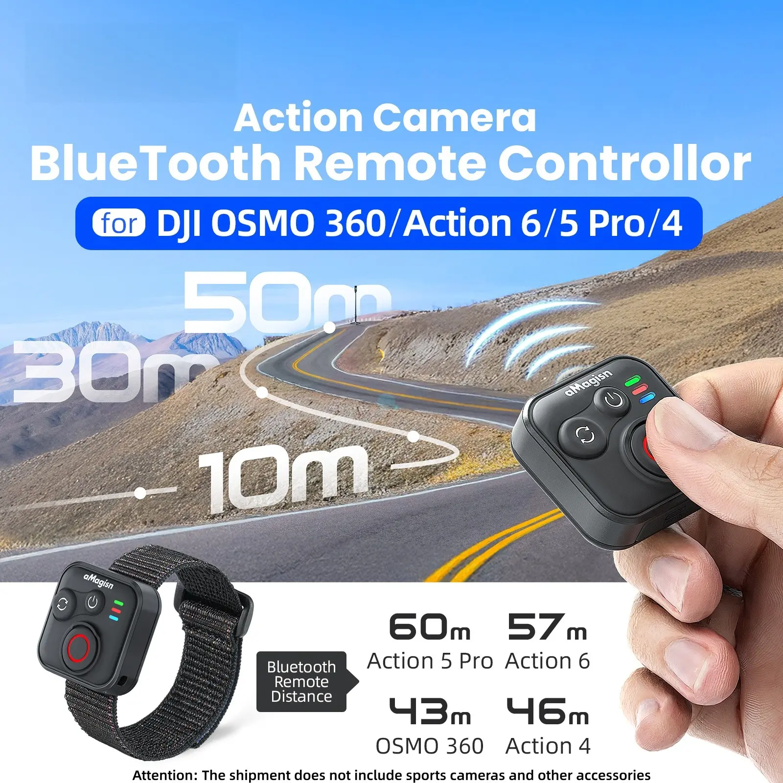 Dji Osmo Bluetooth-compatible Remote Control for 360 Action Camera 6, 5 Pro and 4, Essential Accessory for Filmmakers and Adventurers
