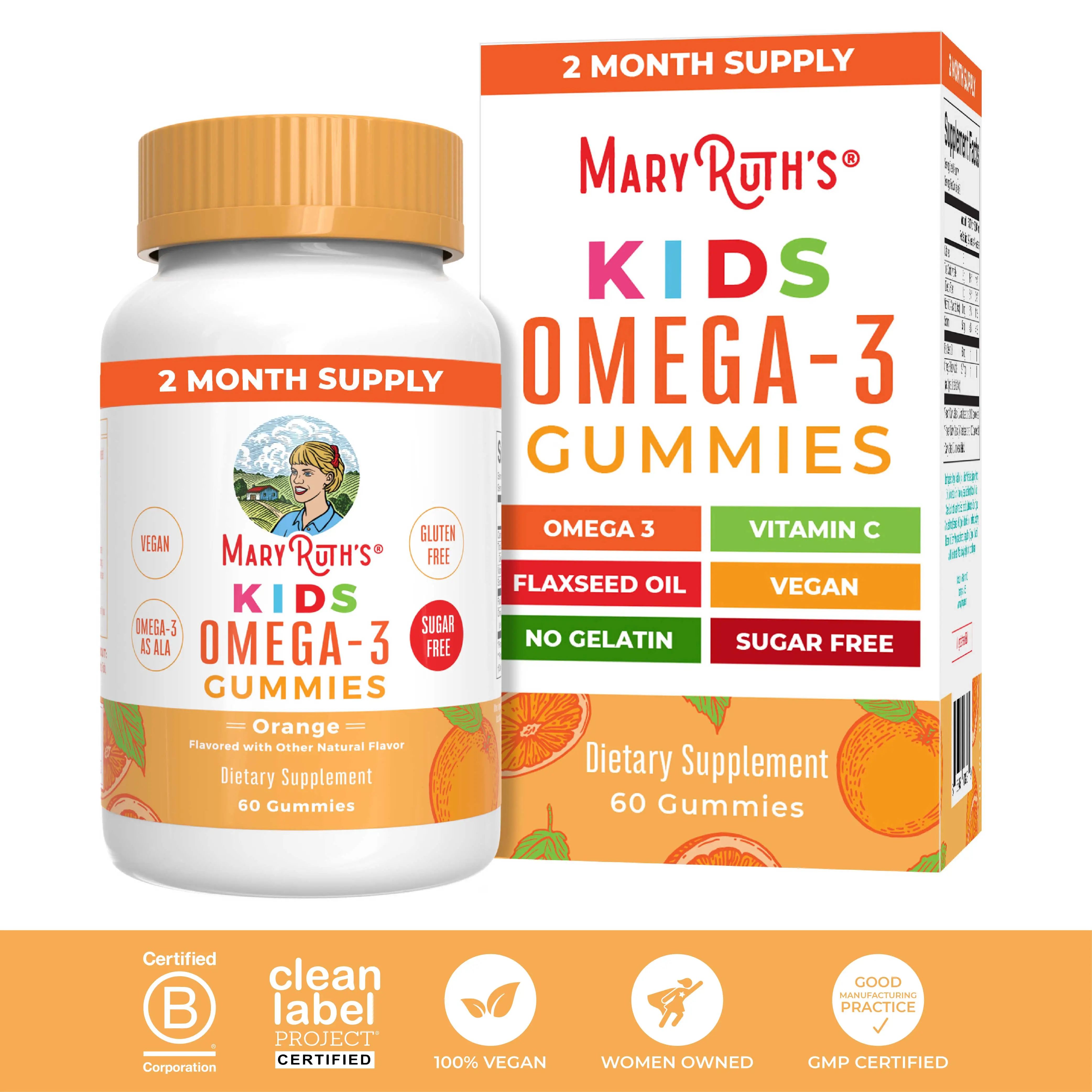 MaryRuth's Kids Omega 3 Gummies - 2 Month Supply - Sugar Free - Omega 3 Suppleme...