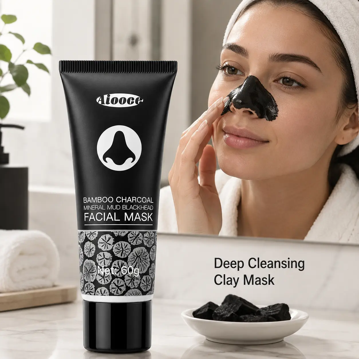 Black Activated Charcoal Peel Off Face Mask, Deep Cleansing Blackhead Remover, Oil Control Pore Care for Most Skin Types