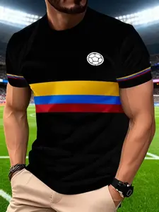 Men's 3D Digital Print Breathable T-Shirt Menswear, Moisture-Wicking Quick-Dry Fabric, Fitted Short Sleeve for All Seasons Outdoor Leisure