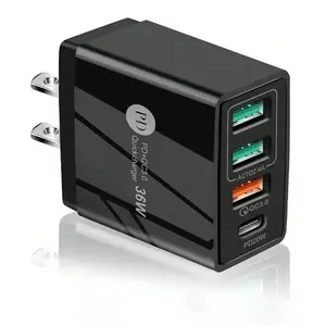 36W USB-C Power Adapter, Four-Port Fast Charging Charger, PD USB-C Type C Wall Charger, Compatible with iPhone 12/13/14/15, Samsung, Android, Electronic, Devices