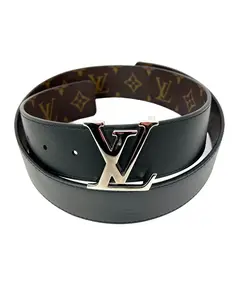 Pre-owned Louis Vuitton Initiales 40mm Black Reversible Monogram Belt 80/32