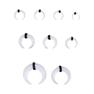 White C-Shape Buffalo Crescent Septum Pincher Tapers