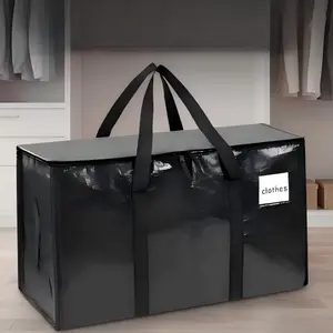 2Pcs Heavy Duty Waterproof Storage Bags Large Capacity Reinforced Handle Moving Dorm Travel Home Organizer