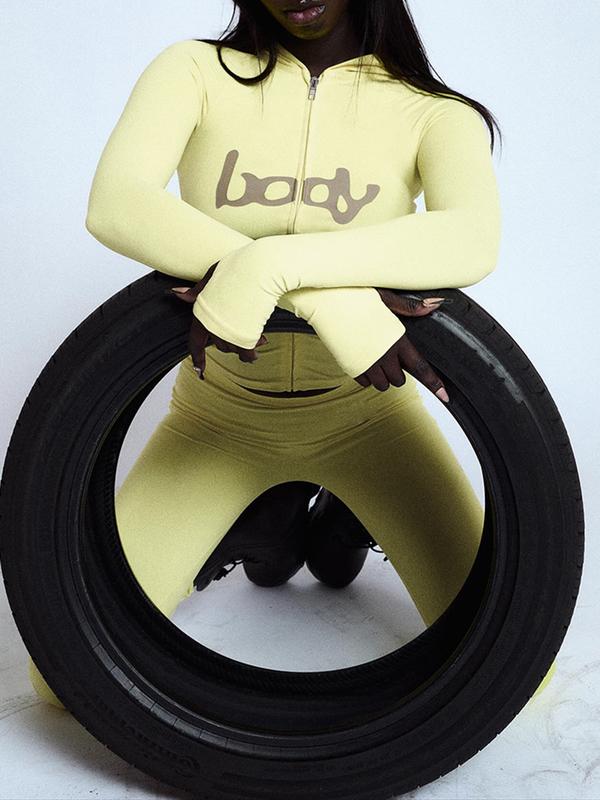 Women's Two-Piece Set, Fall Winter Hooded Graphic Print Zipper Jacket and Pants Set, Casual Tight-Fit Daily Wear, Fashionable Ladies Clothing Women's Two-Piece Set, Fall Winter Hooded Graphic Print Zipper Jacket and Pants Set, Casual Tight-Fit Daily Wear, Fashionable Ladies Clothing