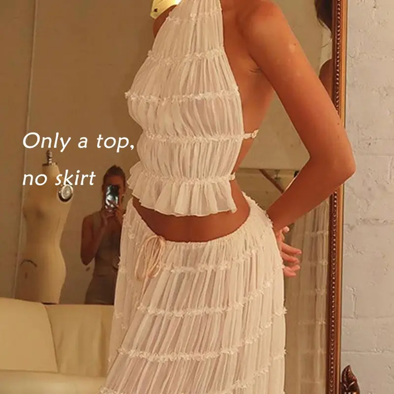 Women's Solid Color Halter Neck Sleeveless Cami Top, Casual Sleeveless Top for Summer, Ladies Clothes for Beach Holiday Vacation Womenswear