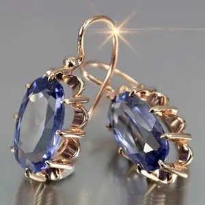 Wedding Dangle Earrings Oval Zirconia Earrings Exquisite Women's Jewelry For Daily Casual Party Gifts