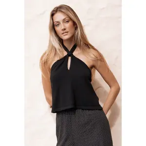 Haley Halter Top - Black