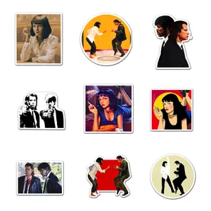 Pulp Fiction Pack 9 PCS Sticker Vinyl, Movie Car Wall Kid Phone Book Stickers, Funny Sticker Decal Decor