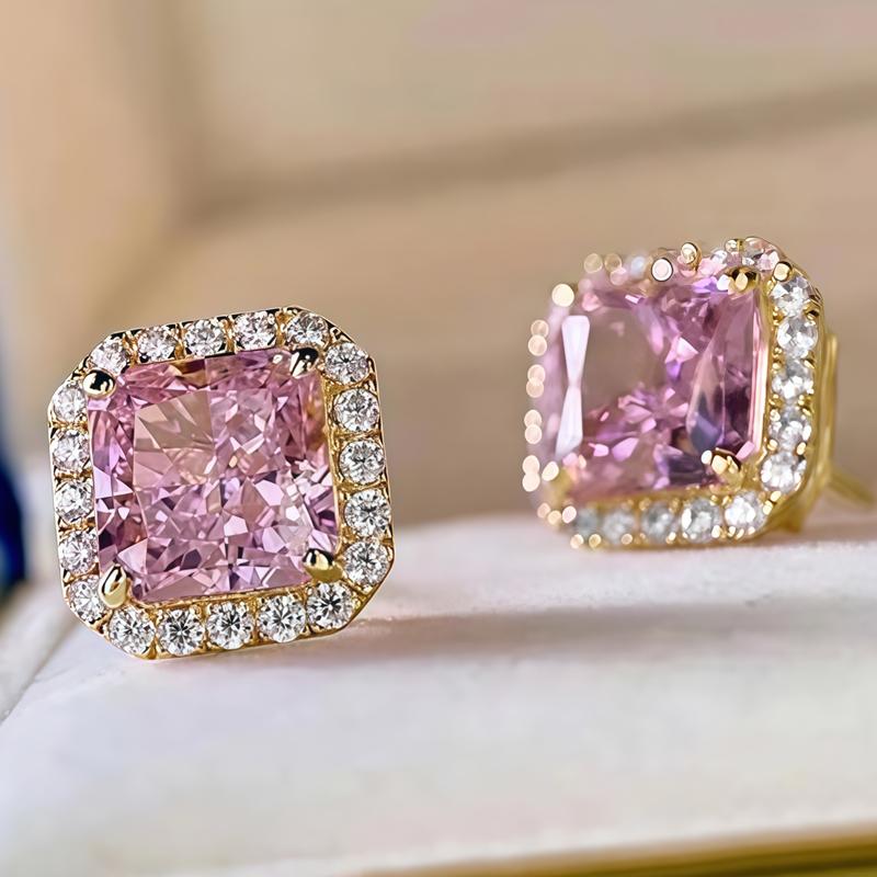 Fashionable and elegant earrings, sparkling accessories for women, earrings for women, Square inlay design,stylish accessories, casual and fashionable jewelry, Mother's Day and Valentine's Day gifts, jewelry gifts for her