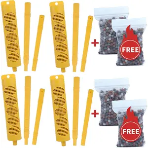 Mineral Stick for Hot Tub, hot tub Mineral Stick, Natuer 2 Stick for hot tub , with 8 Months Lifetime, Free 4 Packs of Replaceable Mineral Materials (Yellow,4-Pack)