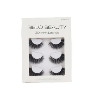 4 Pairs of "Luella" 3d Fluffy Lash Strip, Cat Eye Look, Dramatic, Full.