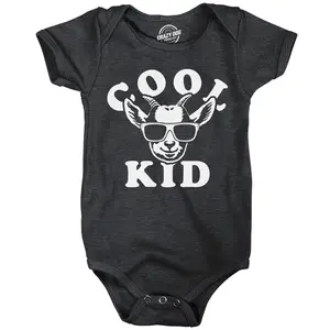 Cool Kid Goat Baby Bodysuit Funny Sarcastic Animal Graphic Novelty Jumper For Infants Funny Baby Onesies Funny Animal Onesie Novelty Onesie Black -