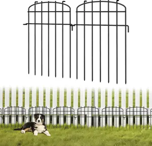 25 Pack No Dig Animal Barrier Fence, 17in H x 25ft L Rustproof Metal Fence Panels, Garden Border Stakes, Dig Blocker for Dogs & Rabbits, Outdoor Fencing for Yard, Garden & Patio