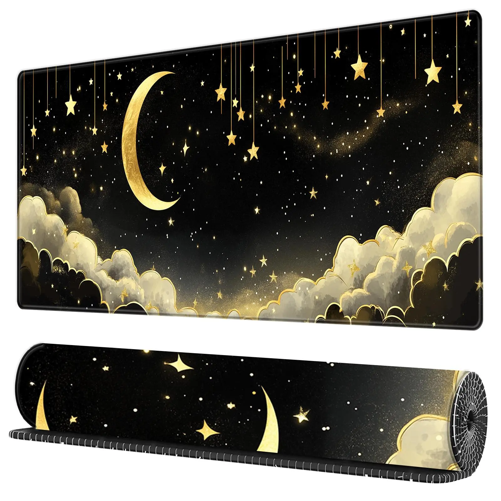 BHJLAXR Starry Sky Pattern Mouse Pad, 1 Count Rectangle Gaming Mouse Pad, Anti-slip Large Mouse Mat with Stitching Edges, Computer Keyboard Mat, Desk Mat for Home Office, Desk Decor