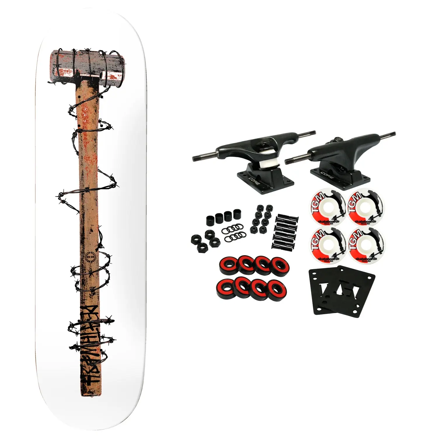 Deathwish Skateboard Complete Erik Ellington Sledge White 8.5" x 31.875"