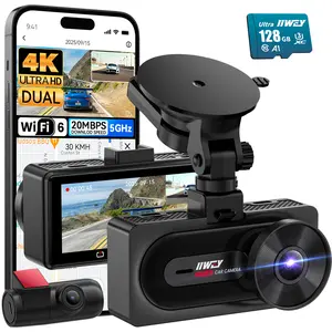 IIWEY 4K Dual Dash Cam: Sony STARVIS Night Vision | 170° Wide Angle 4K Front & Rear | Fast WiFi-6 App Control + 128G SD Included   Automotive Dashcam