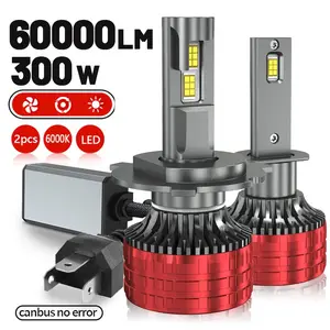 High-Power LED Headlights 300w 60000lm, 6000k Light, Compatible with H7 H4 H11 H8 H9 9005 Hb3 9006 Hb4, 12V 24v Car Lighting