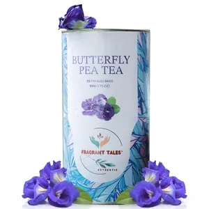 Fragrant Tales Blue Butterfly Pea Tea, 50g, 25 Pyramid Bags, Natural Herbal Drink - Lemon, Beverage Beverage Perfume