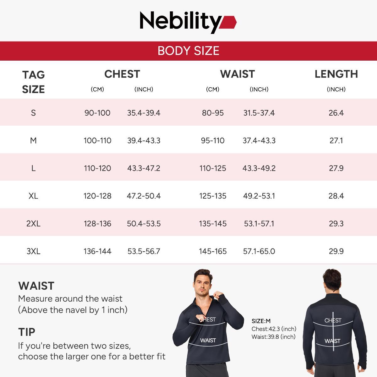 Nebility Men's Compression Long Sleeve Shirt with Reflective Strip Quick Dry Moisture Wicking UV Sun Protection for Fishing Workout Gym Athletic Activities