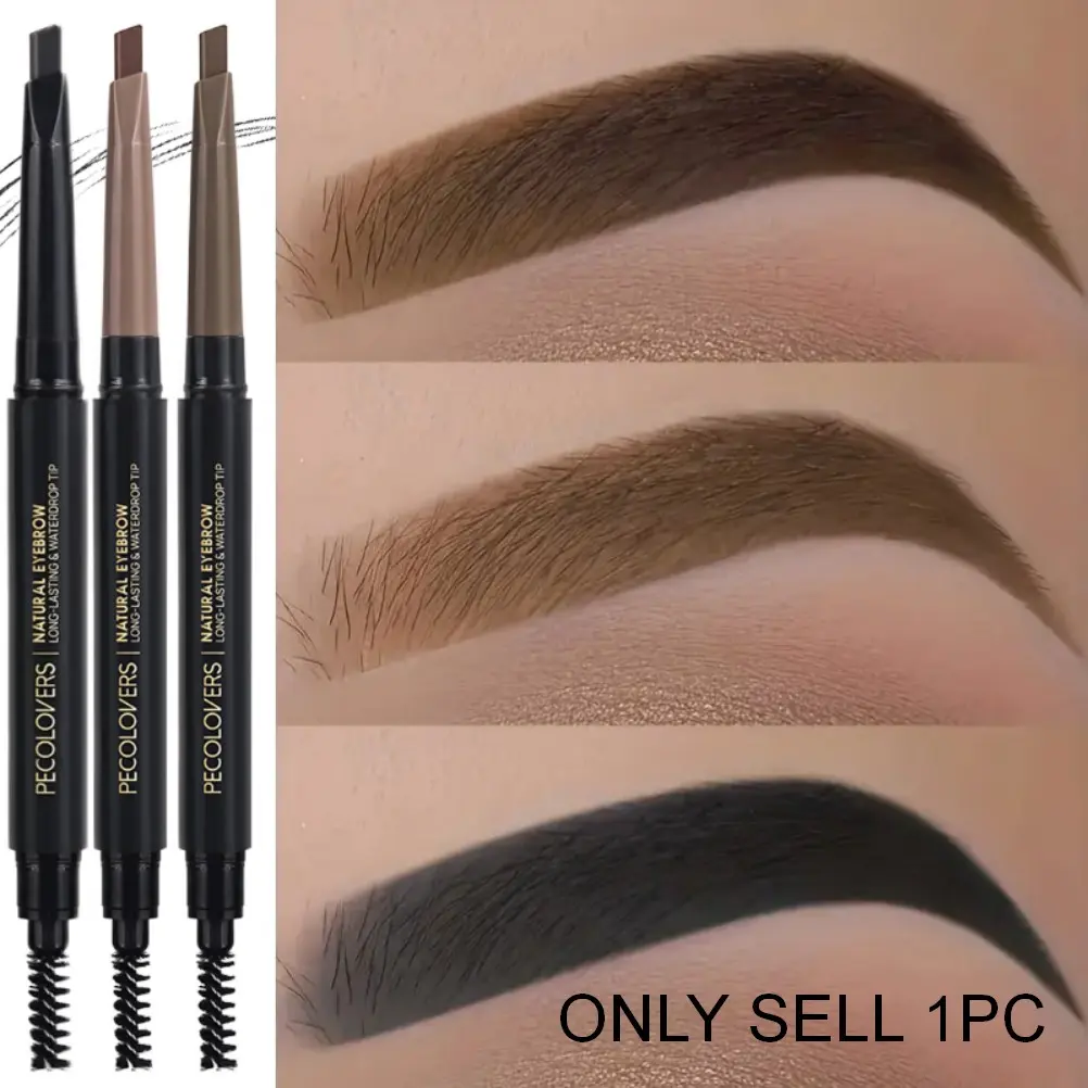 1PC Double-Headed Eyebrow Pencil - Multiple Colors Available, Smudge-Proof, Quick Makeup, Travel-Friendly Makeup for Women, Cosmetic Product, Eyebrow Products