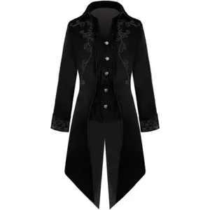 Medieval Steampunk Tailcoat, Victorian Gothic Frock Jacket, Vintage Inspired Outerwear, Cosplay Costume Piece, Theatrical Statement Coat, Men Casual Jacket, Men Jacket, Jacket, Men Outerwear