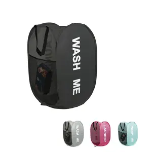 Mesh Popup Laundry Hamper, Reinforced Collapsible Laundry Basket, Foldable Pop Up Hamper with Durable Handles, Easy to Use for Dorms & Bedrooms