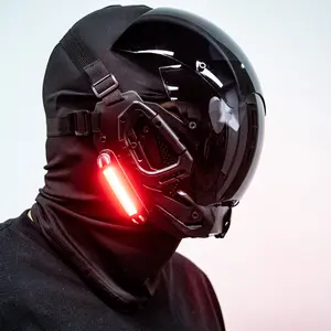 Cyberpunk Techwear Helmet with Mirror Visor | Cosplay & Party Prop