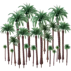 Palm Tree Model Trees, Miniature Palm Trees Fake Plastic Trees with No Stands for DIY Scenery Landscape Cake Decoration（20PCS，2.1" - 7.4" ）