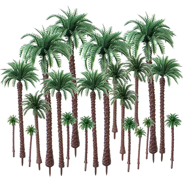 HUIANER 20PCS Decorative Artificial Simulation Palm Tree Models - 2.1"-7.4" Fake Plastic Trees Without Stands for DIY Scenery, Cake Decoration (Home Supplies, Home Decor, Artificial Simulation Plant)