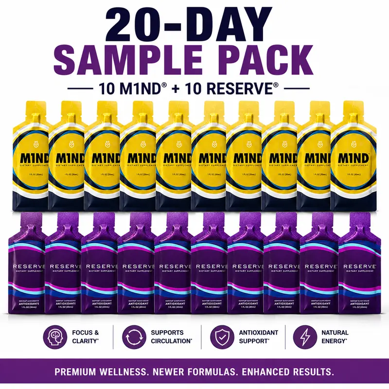 Special New Brand M1ND & New Uuth Reserve Ultimate Wellness Starter Pack - Natural Dietary Supplement for Mood Boost & Skin Vitality, 10-Day Reserve + 10-Day M1ND Snaps (20 Total) or Capsules Available