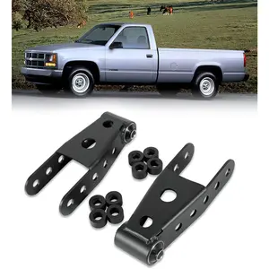 2-3" Suspension Rear Drop Lowering Shackles kit Leaf Spring Drop Shackle Kit Compatible with Chevy Silverado GMC Sierra 1500 C1500 K1500 Dodge Ram Replaces 6400 410520