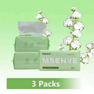 MSENVE Cleansing Wipes 3 Packs - Disposable Soft Eco-friendly Personal Dry Wipes for Skincare & Household Cleaning Biodegradable Wet Wipes Cleanser