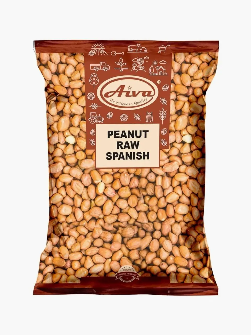 Aiva Raw Spanish Peanuts (5 LB) Bulk – Whole Unsalted Peanuts for Snacking, Cooking, and Baking | Product of USA | Spanish Premium Grade