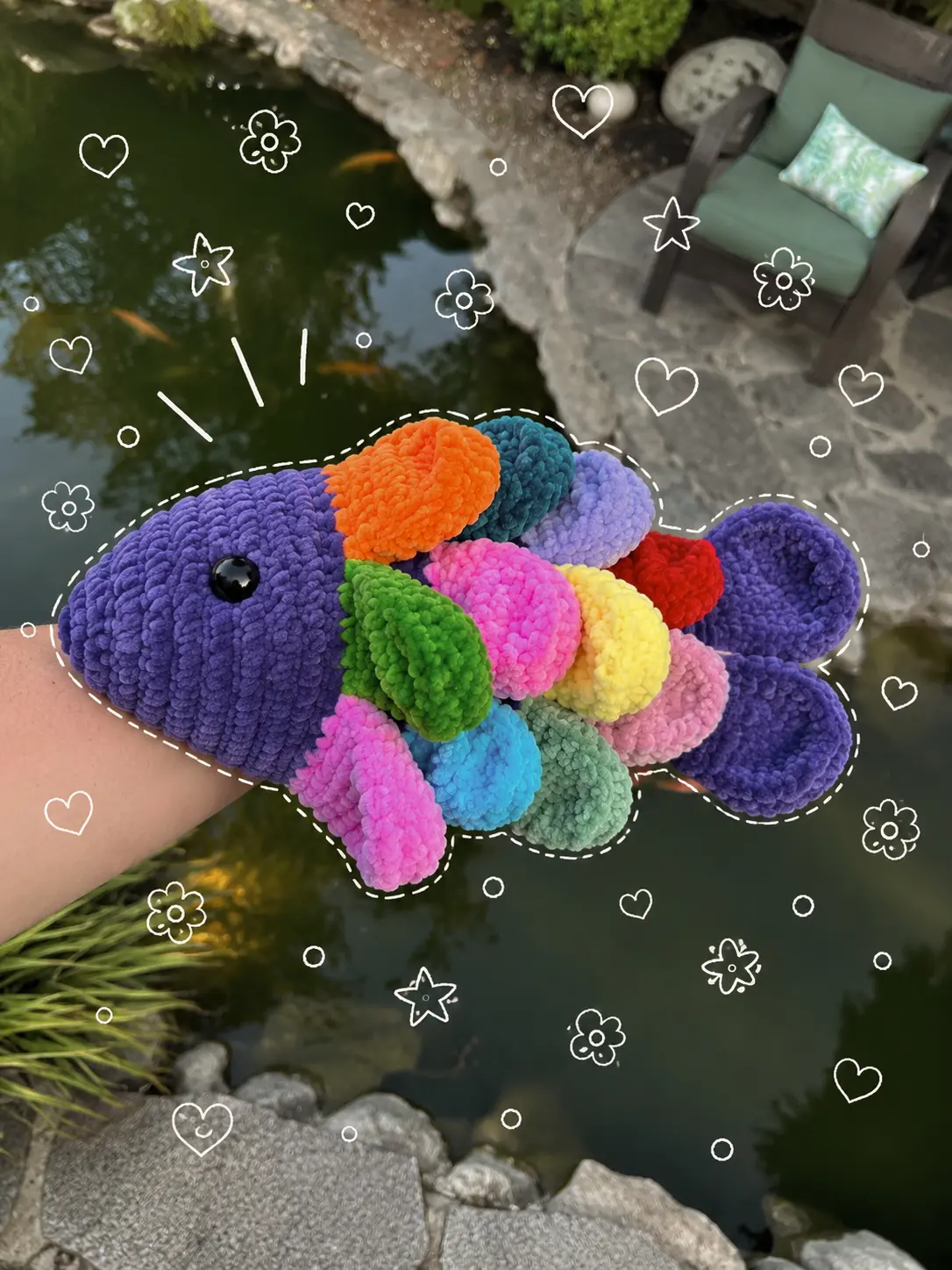 Handmade Crochet Fidget Fish Plushie – Colorful Sensory Fidget Toy