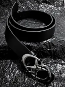 Starry Moon Cross Star PU Leather Belt, Adjustable Casual Pants Strap, Fashion Accessory for All Seasons, Durable and Smooth Finish