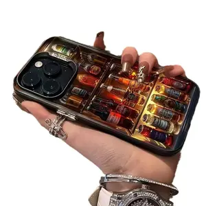 Trendy Vintage Refrigerator Beer Pattern Phone Case for iPhone 17 16 Pro 15 Pro Max 14 Pro, Viral Fashion High-End Protective Cover