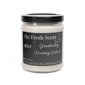 The Fresh Scent After Graduating Nursing School | Personalized Nurse Candle Scented Soy Candle, 9oz Aroma Decor Ornaments Freshener Perfume Decoration Gift