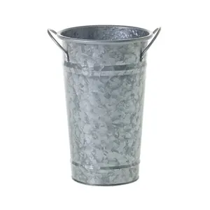 Medium Galvanized Metal Parisian Style Flower Cooler Bucket