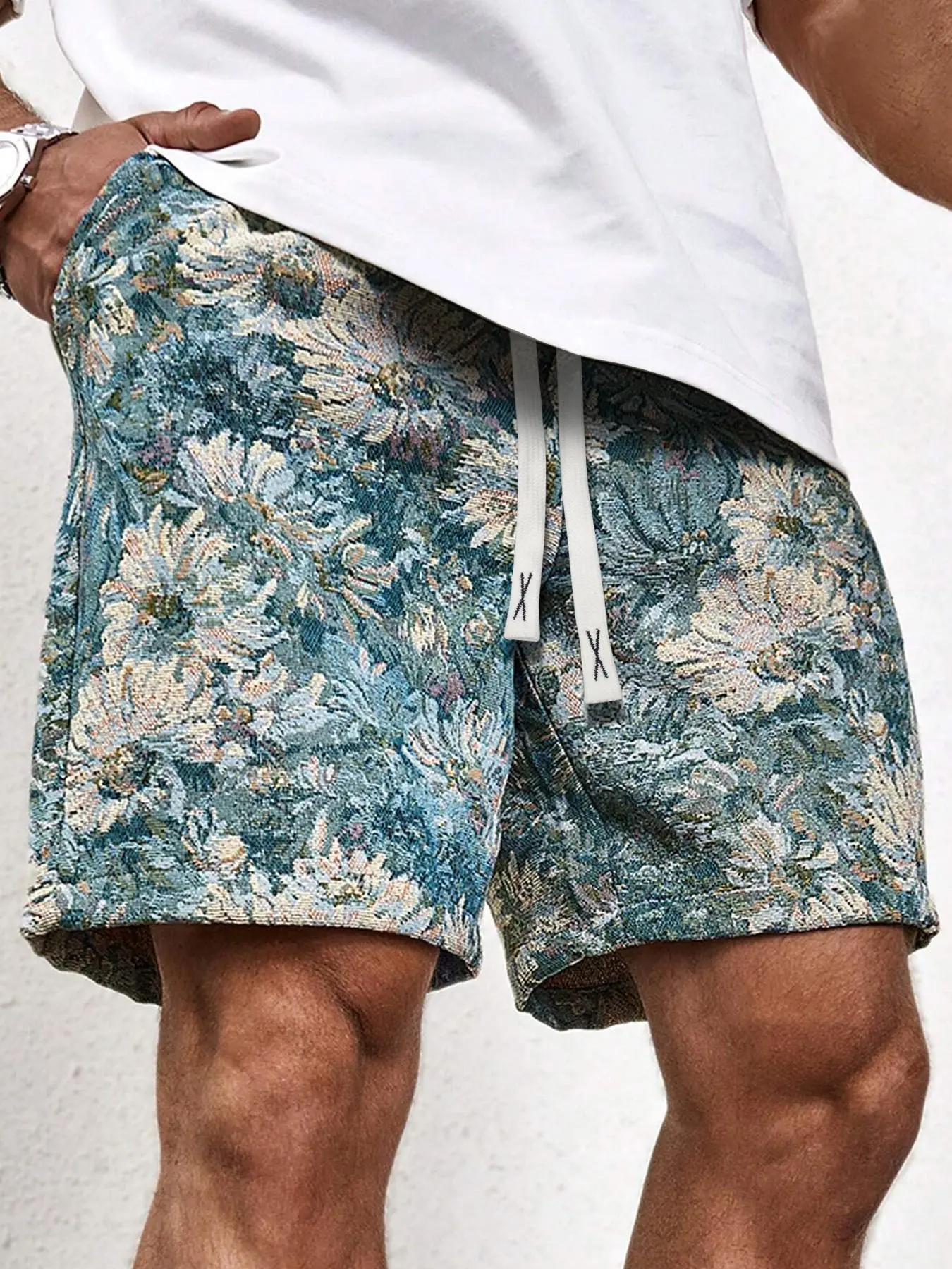 Men's Floral & Tropical Print Lounge Shorts, Lounge Bottom, Breathable Sleep Bottoms, Regular Fit Casual Comfy Breathable Sleeping Shorts for Summer, Men's Sleepwear & Loungewear for Daily Wear, Homewear, Menswear