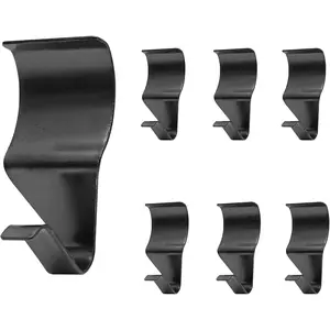 6 count Heavy Duty Stainless Steel Black Vinyl Siding Hooks, No Hole Needed Low Profile Siding Clips for  Wreath, Outdoor Christmas Decorations